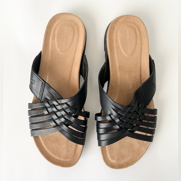 Easy Spirit Meadow open toe leather sandals black 8 NEW - Picture 11 of 11